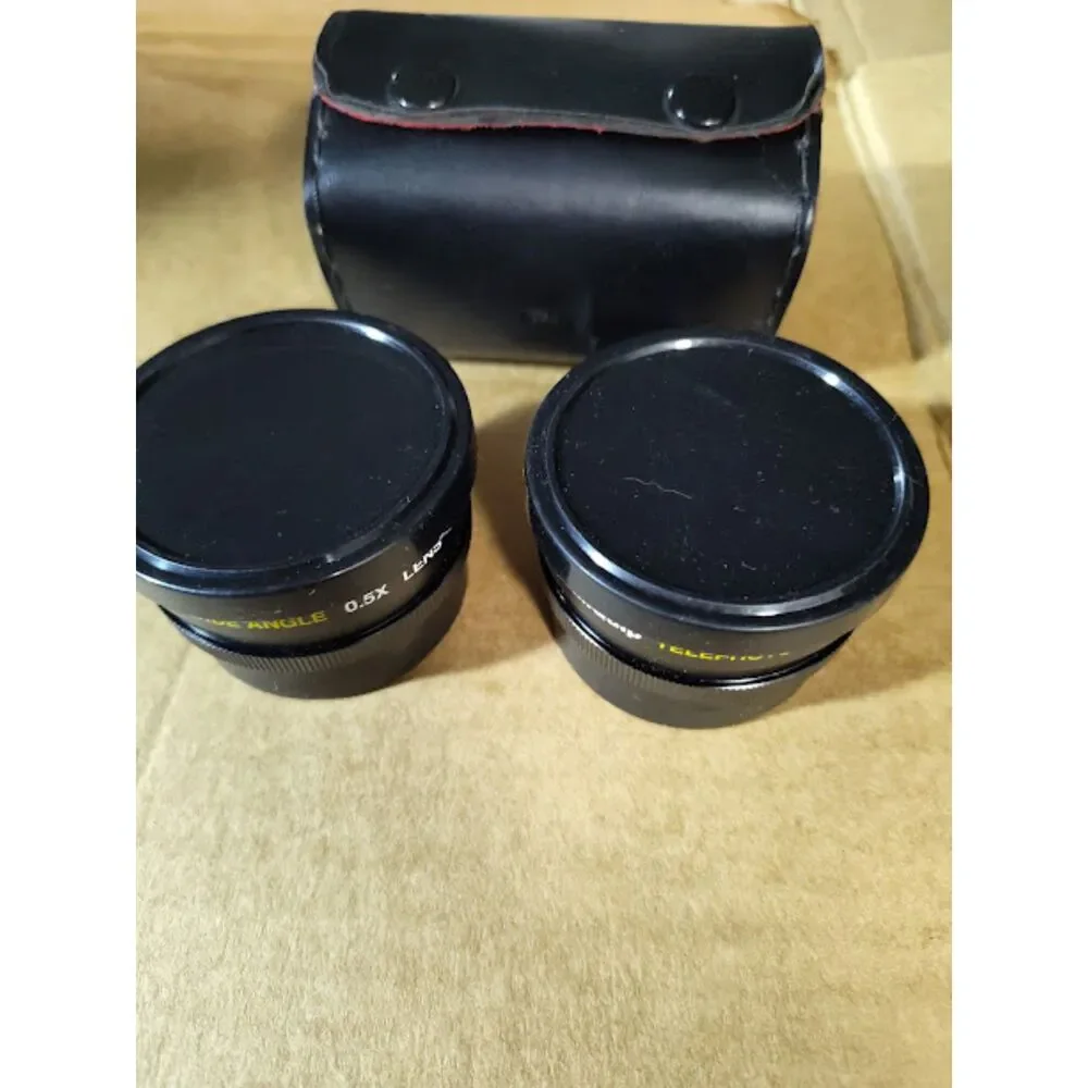 Lot of 2 Vintage Camquip Telephoto & Wide Angle Lenses